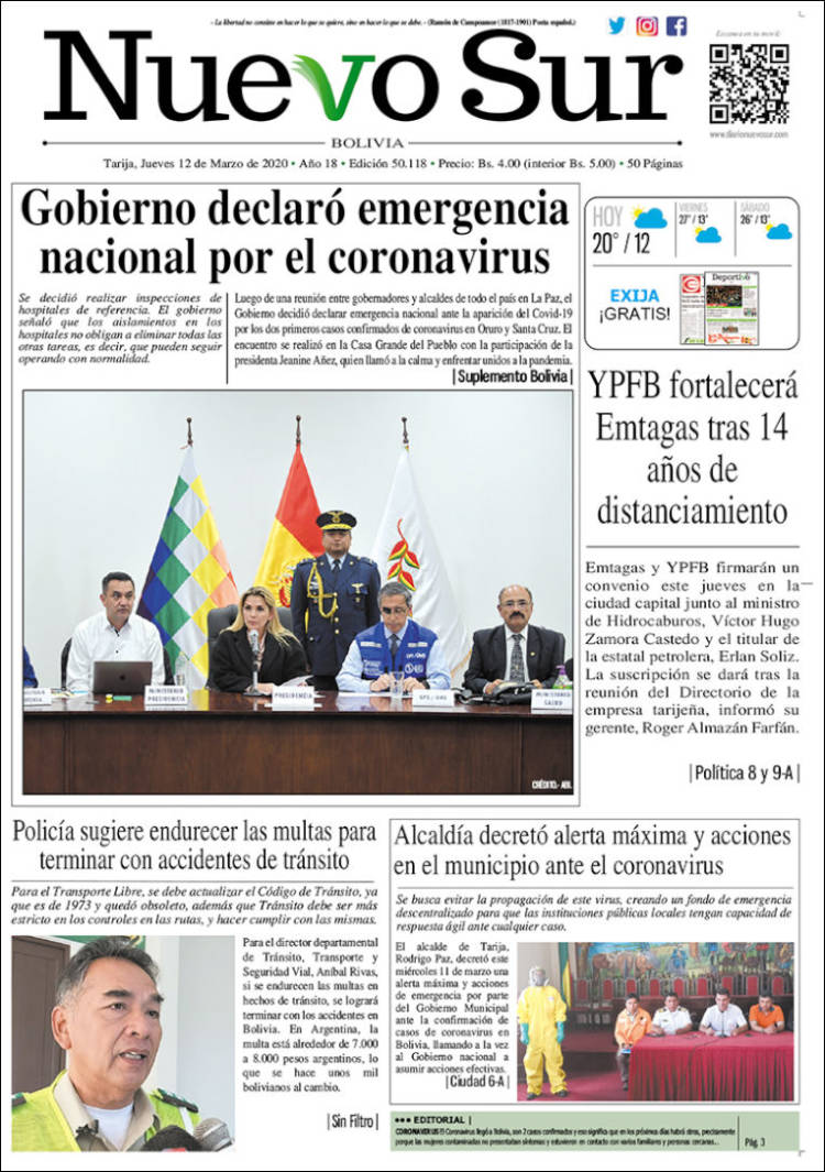 Portada de Nuevo Sur (Bolivia)