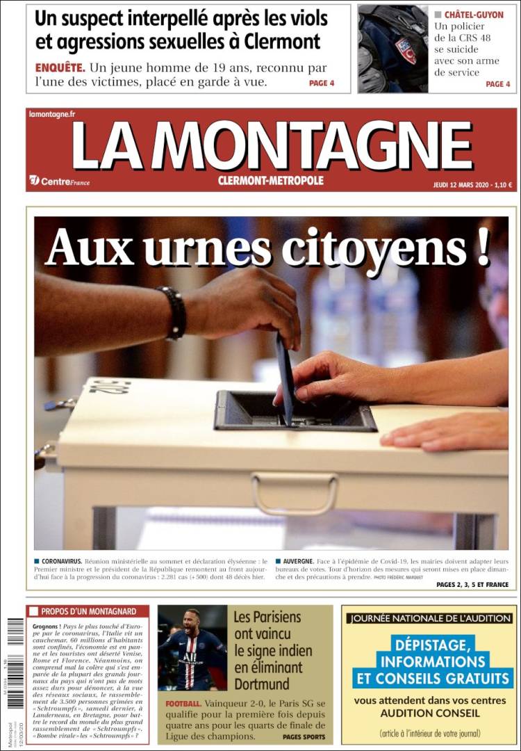 Portada de La Montagne (Francia)