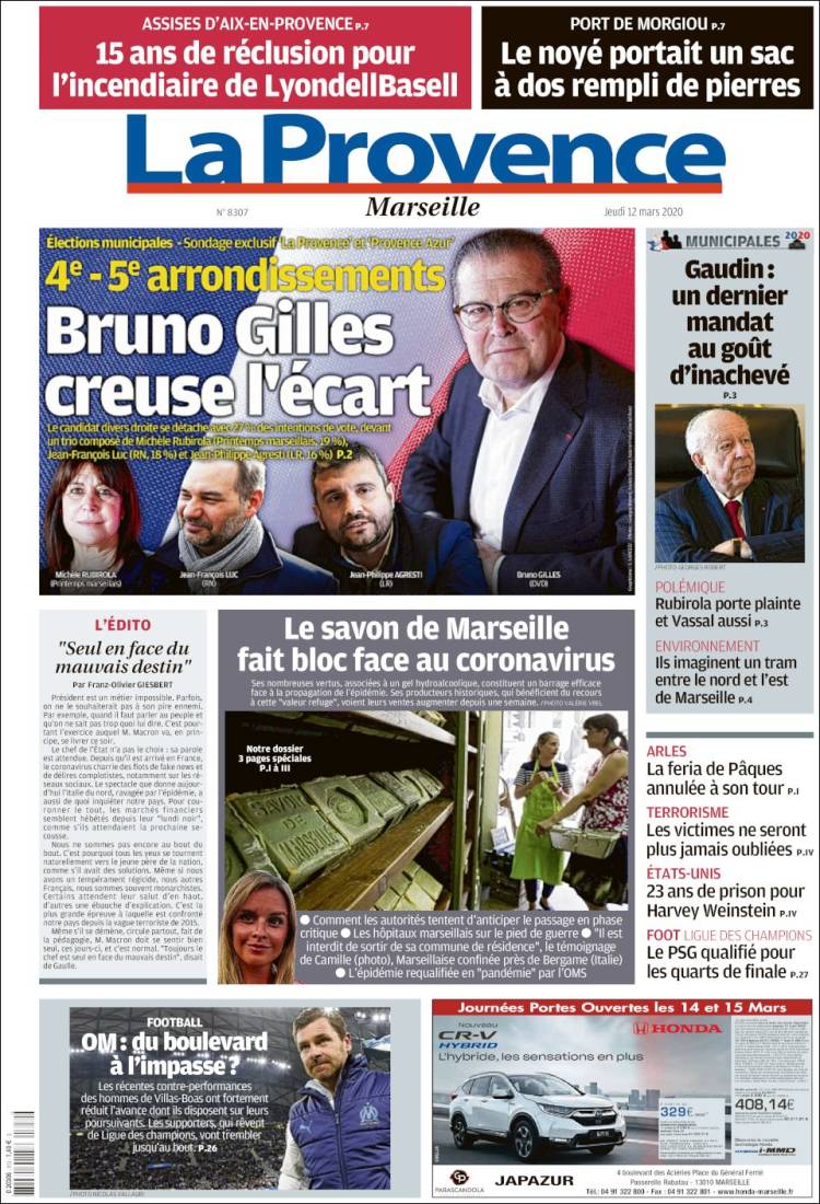 Portada de La Provence (Francia)