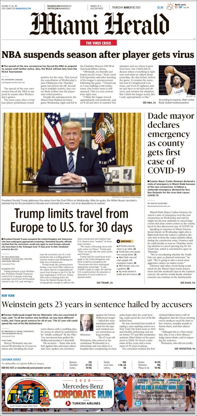 Portada de Miami Herald (USA)