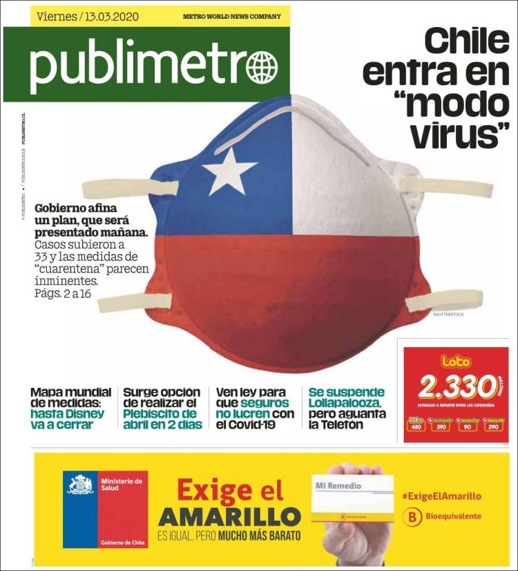 Portada de Publimetro (Chile)