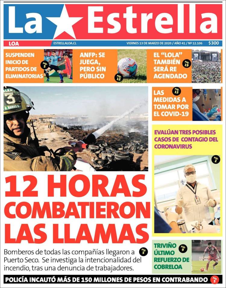 Portada de La Estrella de Loa (Chile)