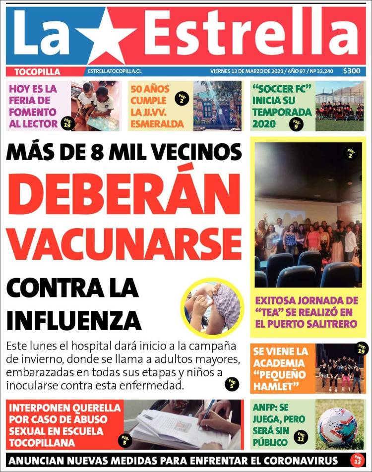 Portada de La Estrella de Tocopilla (Chile)