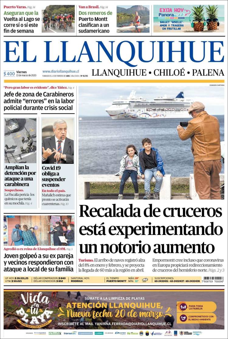 Portada de El Llanquihue (Chile)