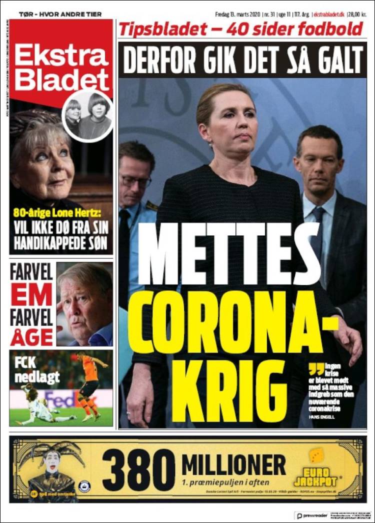 Portada de Ekstra Bladet (Danemark)