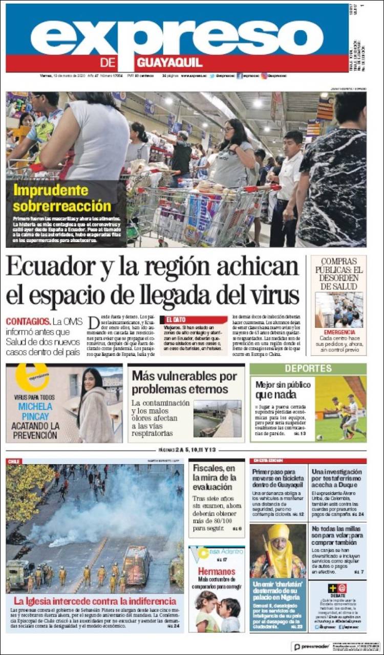 Portada de Expreso (Ecuador)