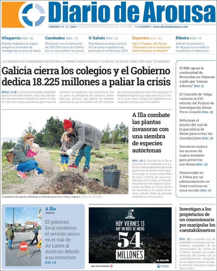 Portada de Diario de Arousa (España)