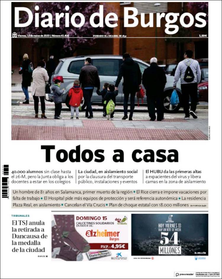 Portada de Diario de Burgos (España)