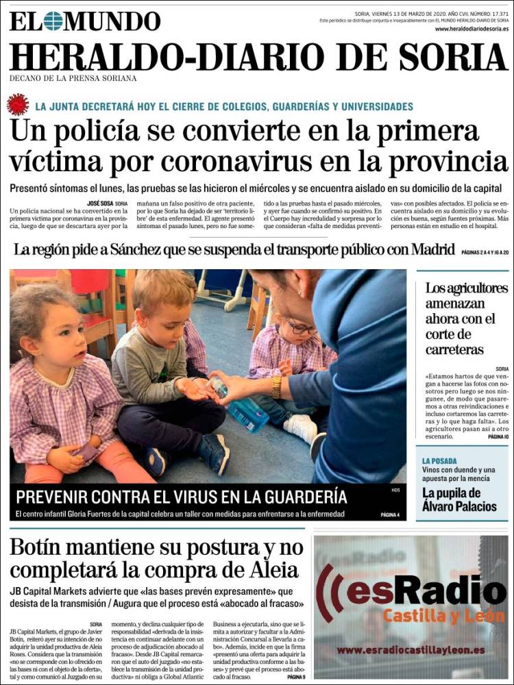 Portada de Diario de Soria (España)