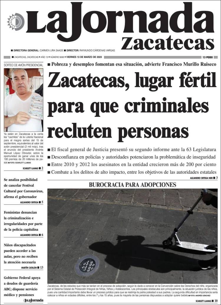 Portada de Jornada de Zacatecas (México)