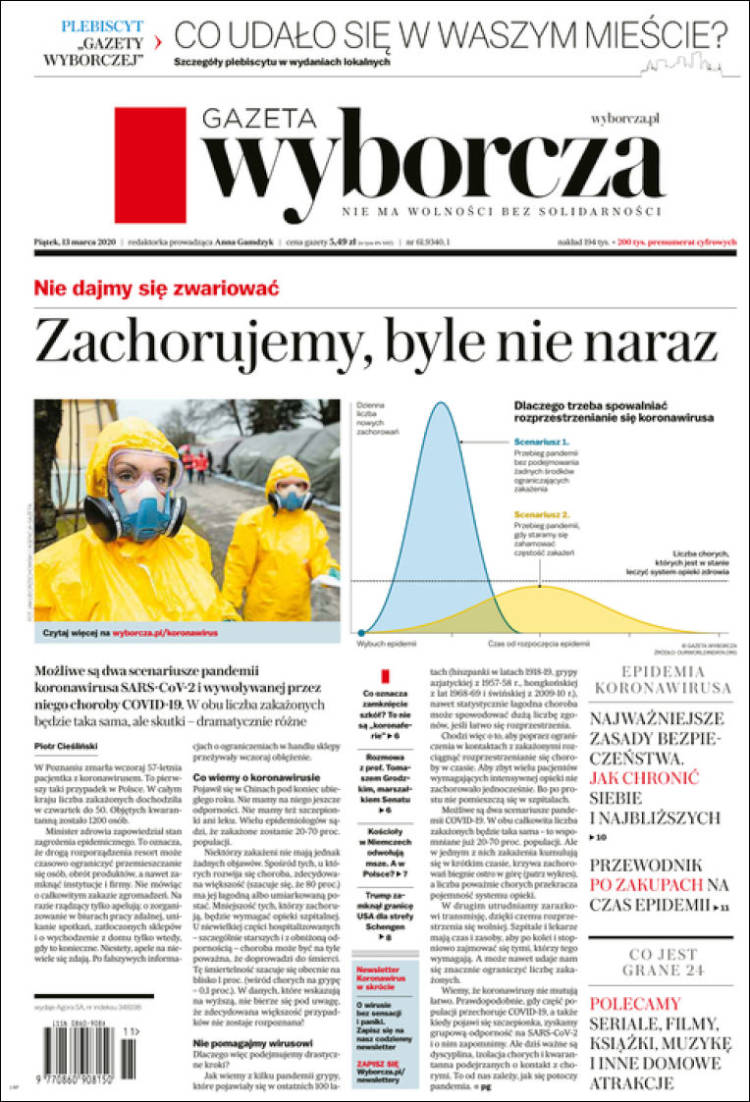 Portada de Gazeta Wyborcza (Polonia)