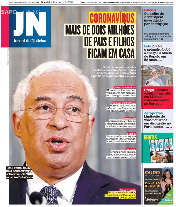 Portada de Jornal de Notícias (Portugal)