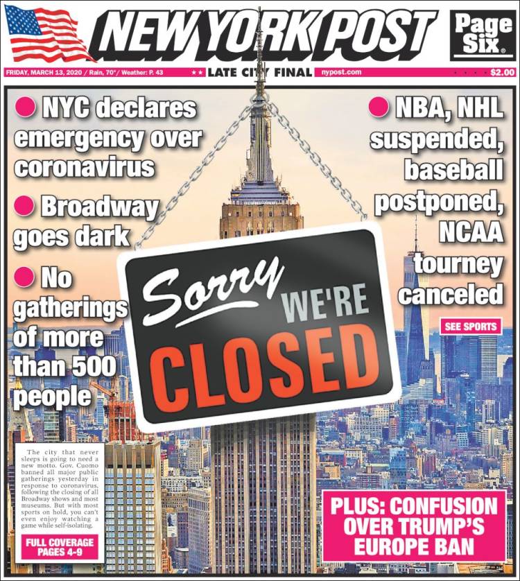 Portada de New York Post (USA)