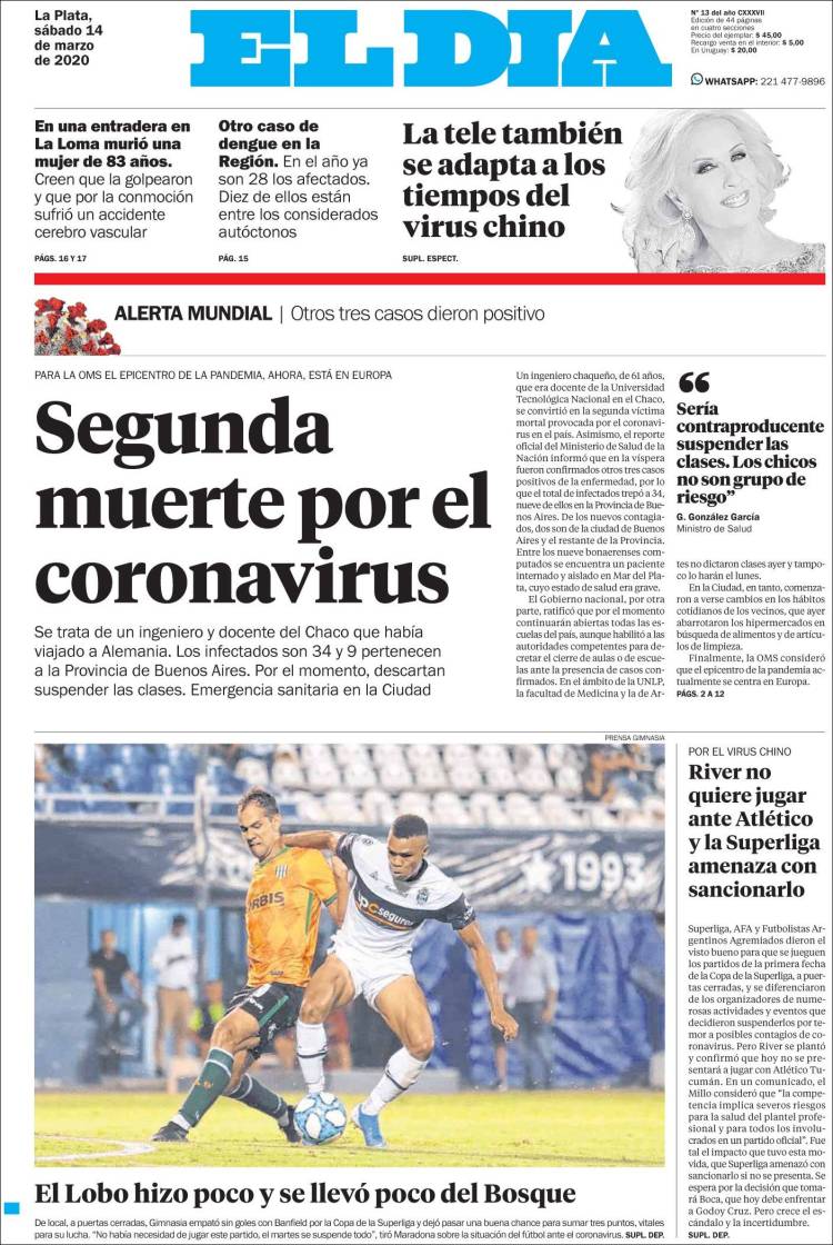 Portada de El Día de la Plata (Argentina)