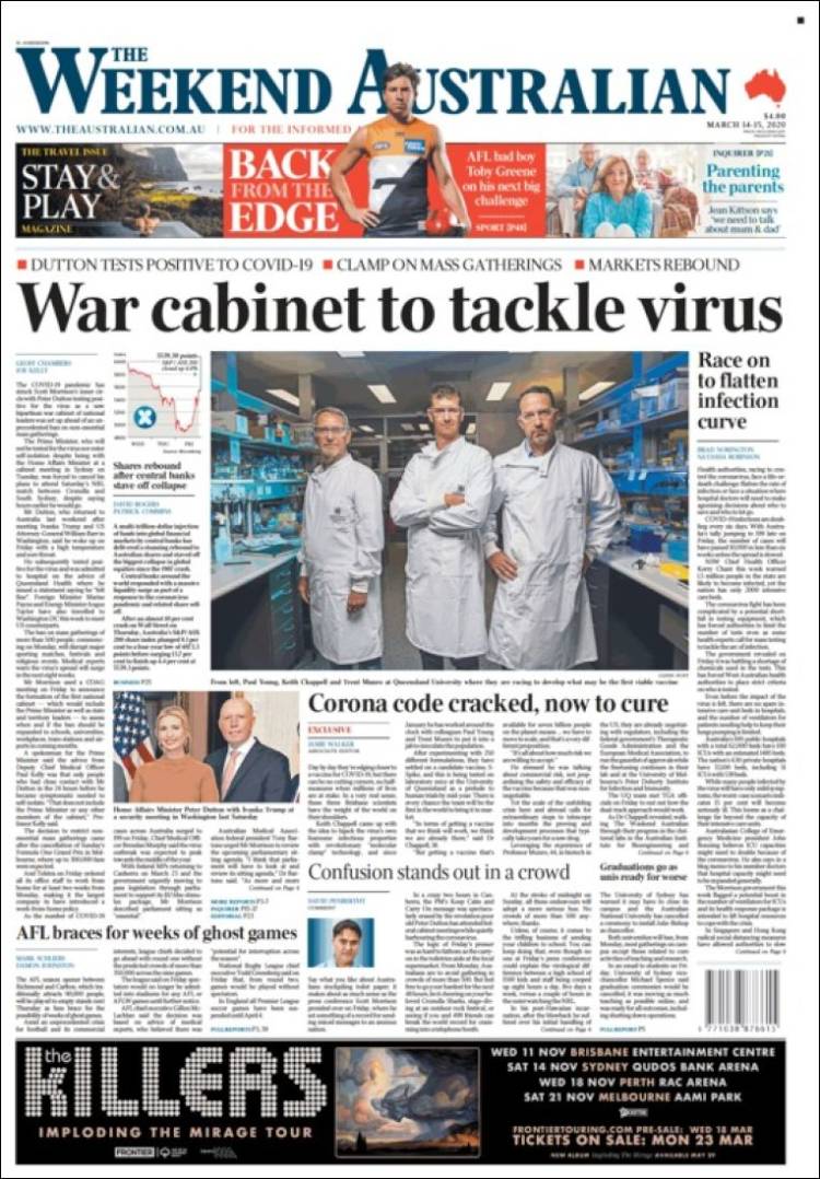 Portada de The Australian (Australia)