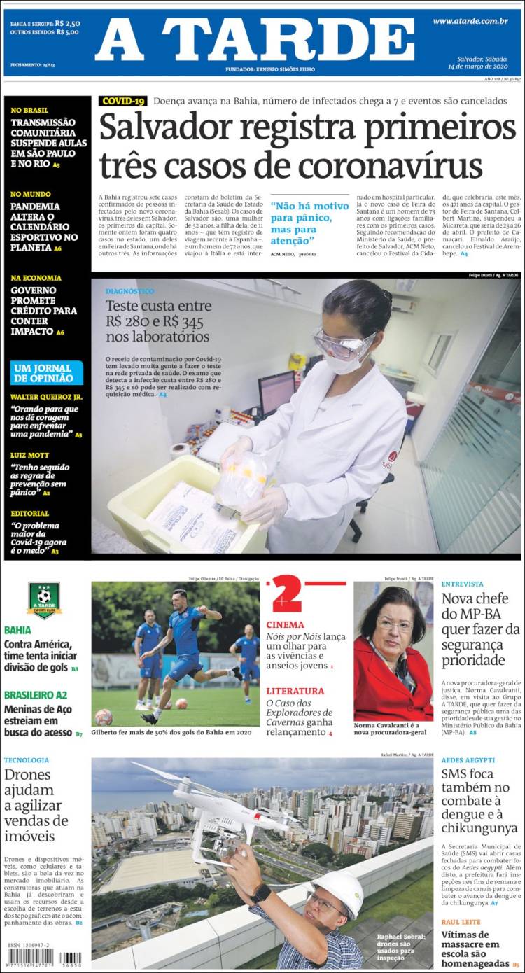 Portada de Diário A Tarde (Brasil)