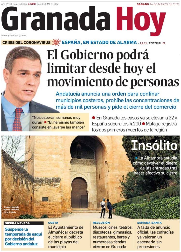 Portada de Granada Hoy (España)