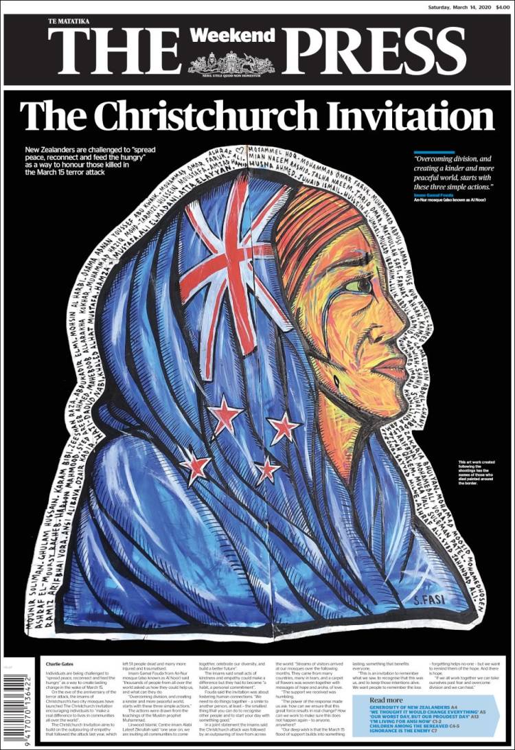 Portada de The Press (Nueva Zelanda)