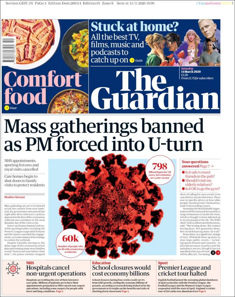 Portada de The Guardian (Reino Unido)