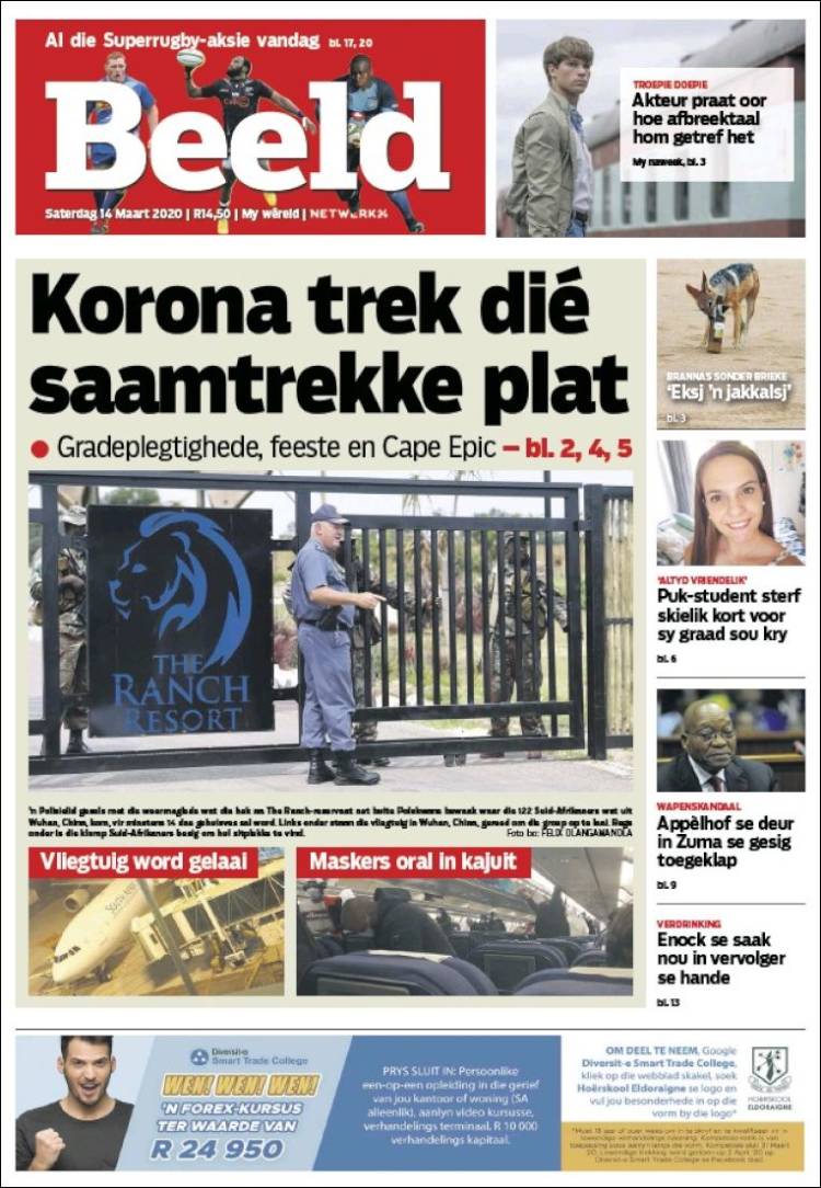 Portada de Beeld (South Africa)