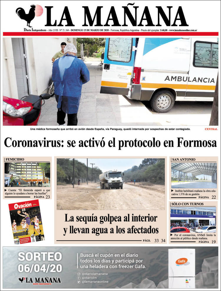 Portada de Diario La Mañana (Argentina)