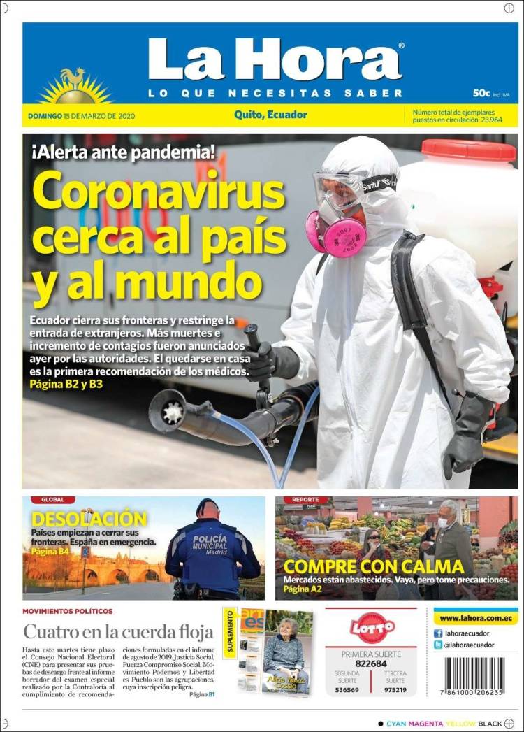 Portada de La Hora - Ecuador (Ecuador)