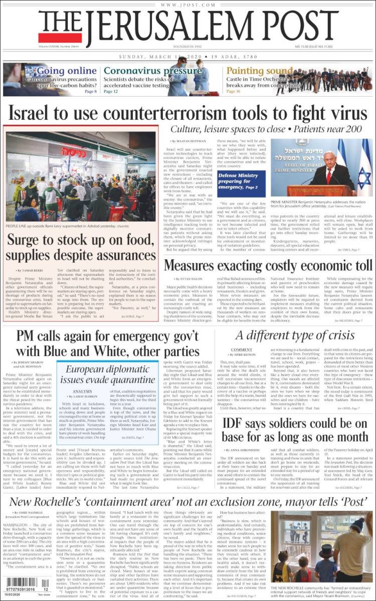 Portada de The Jerusalem Post (Israel)