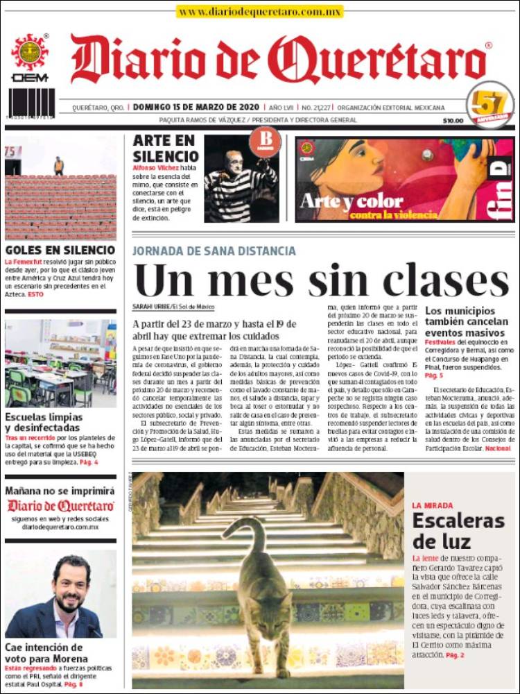 Portada de Diario de Querétaro (México)