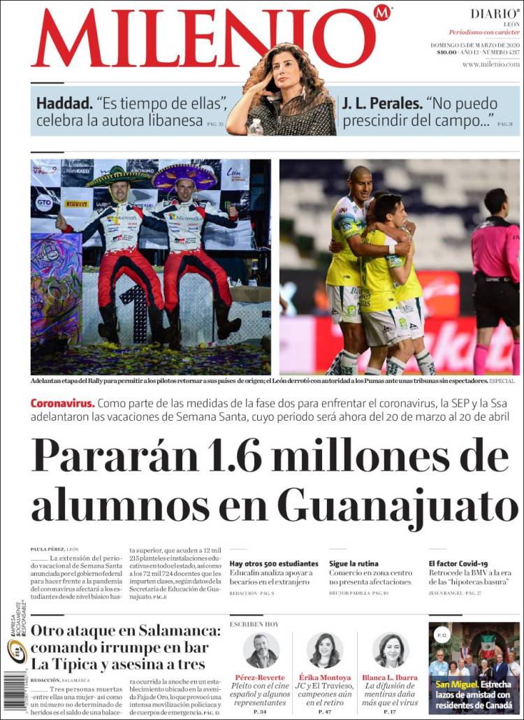 Portada de Milenio de León (México)