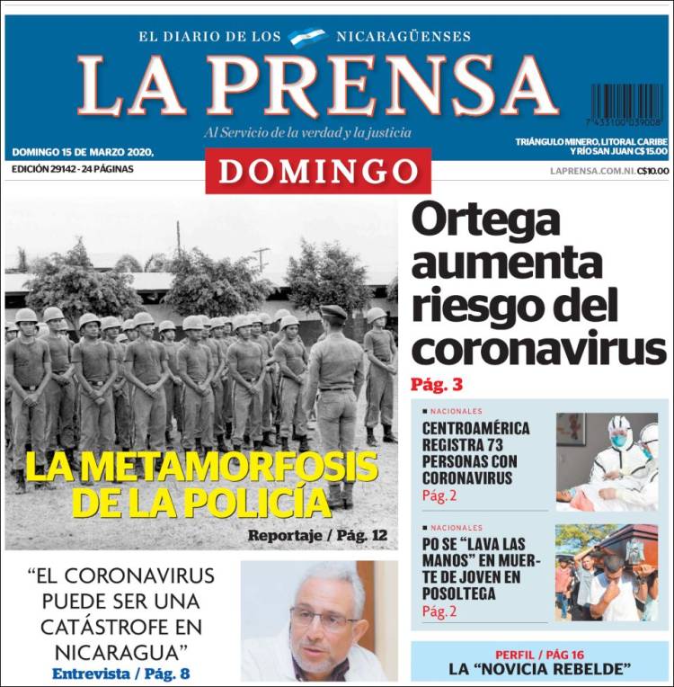 Portada de La Prensa (Nicaragua)
