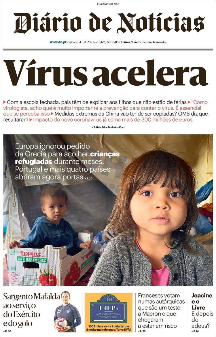 Portada de Diário de Noticias (Portugal)