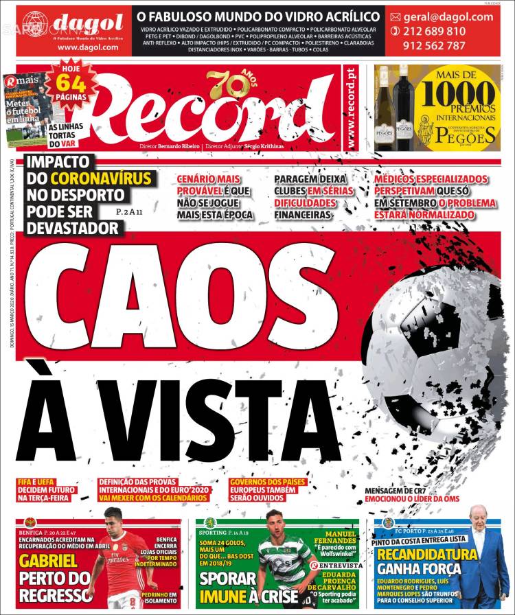 Portada de Record (Portugal)