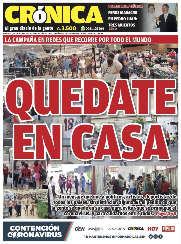 Portada de Diario Crónica (Paraguay)