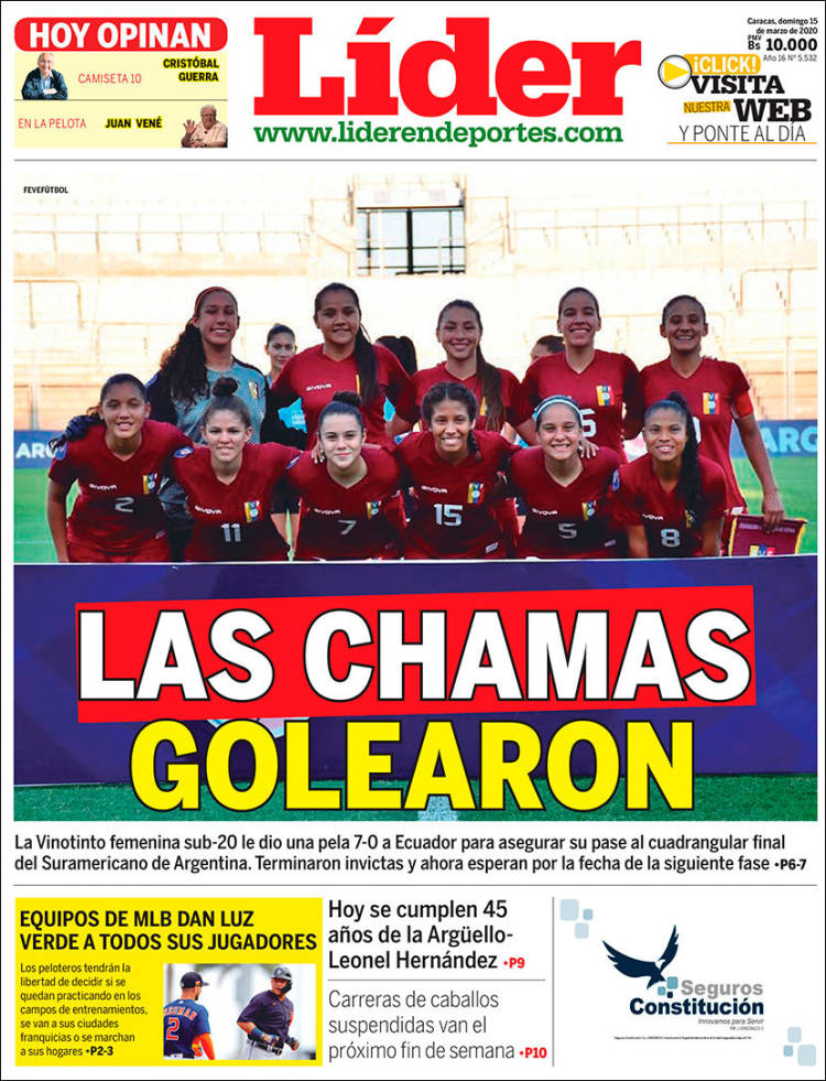 Portada de Lider en deportes (Venezuela)
