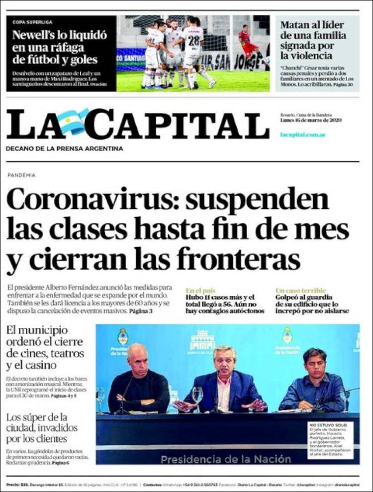 Portada de La Capital - Rosario (Argentina)