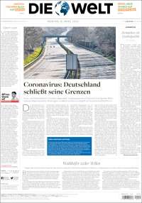 Portada de Die Welt (Alemania)