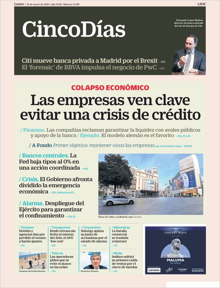 Portada de Cinco Días (Espa&ntilde;a)