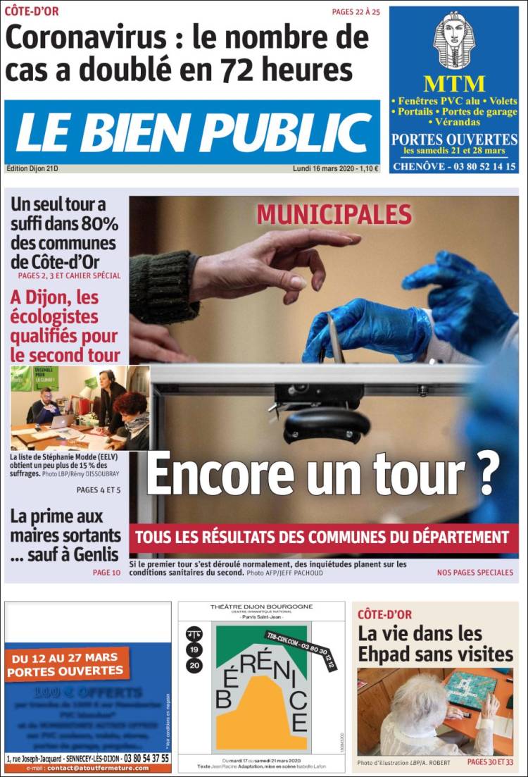 Portada de Le Bien Public (Francia)