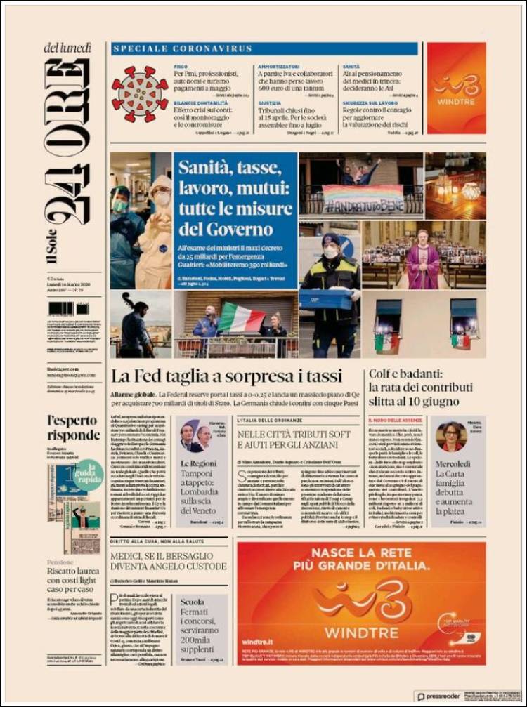 Portada de Il Sole 24 ORE (Italia)