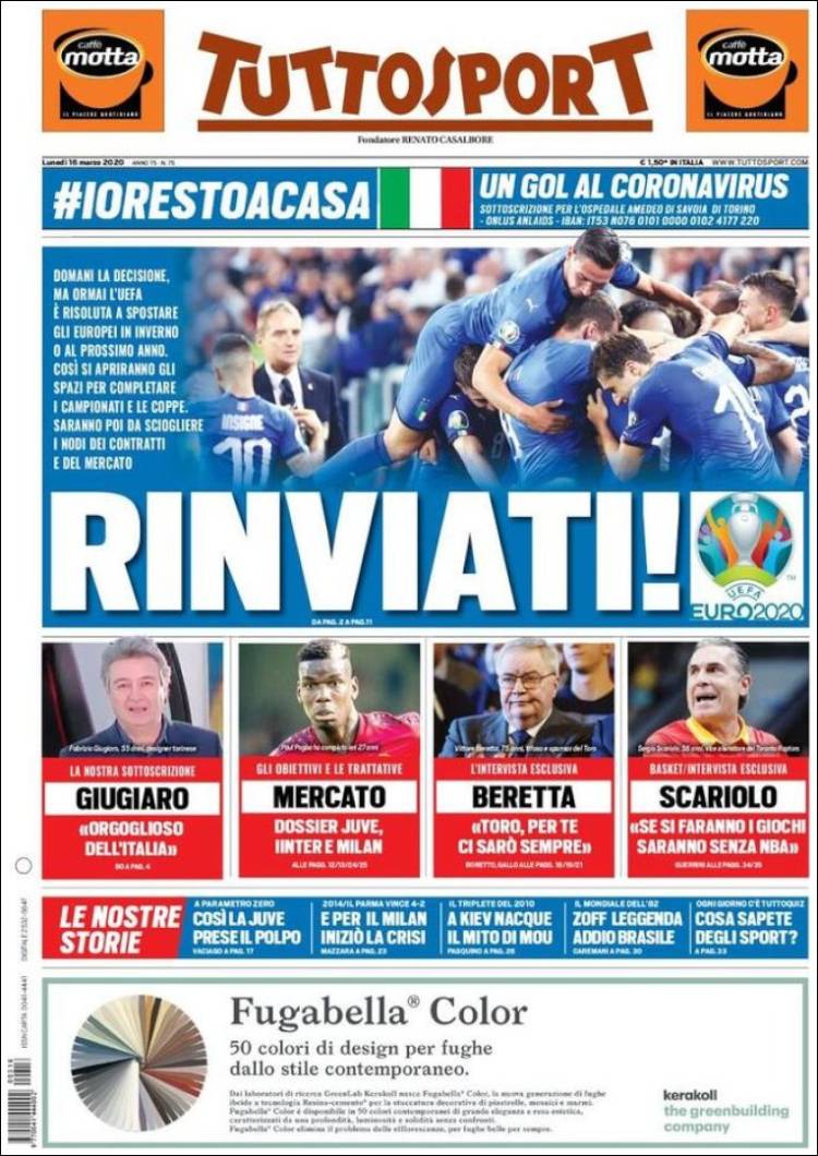 Portada de Tuttosport (Italia)
