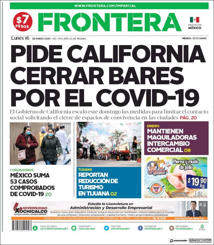 Portada de Frontera (México)