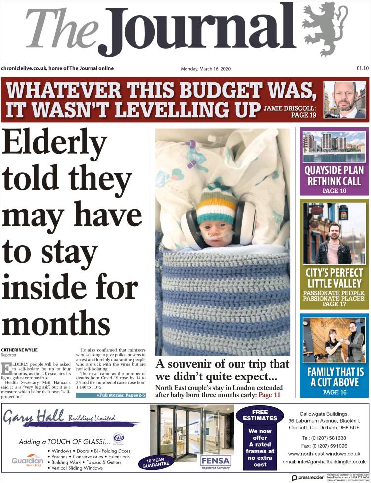 Portada de The Journal (Reino Unido)