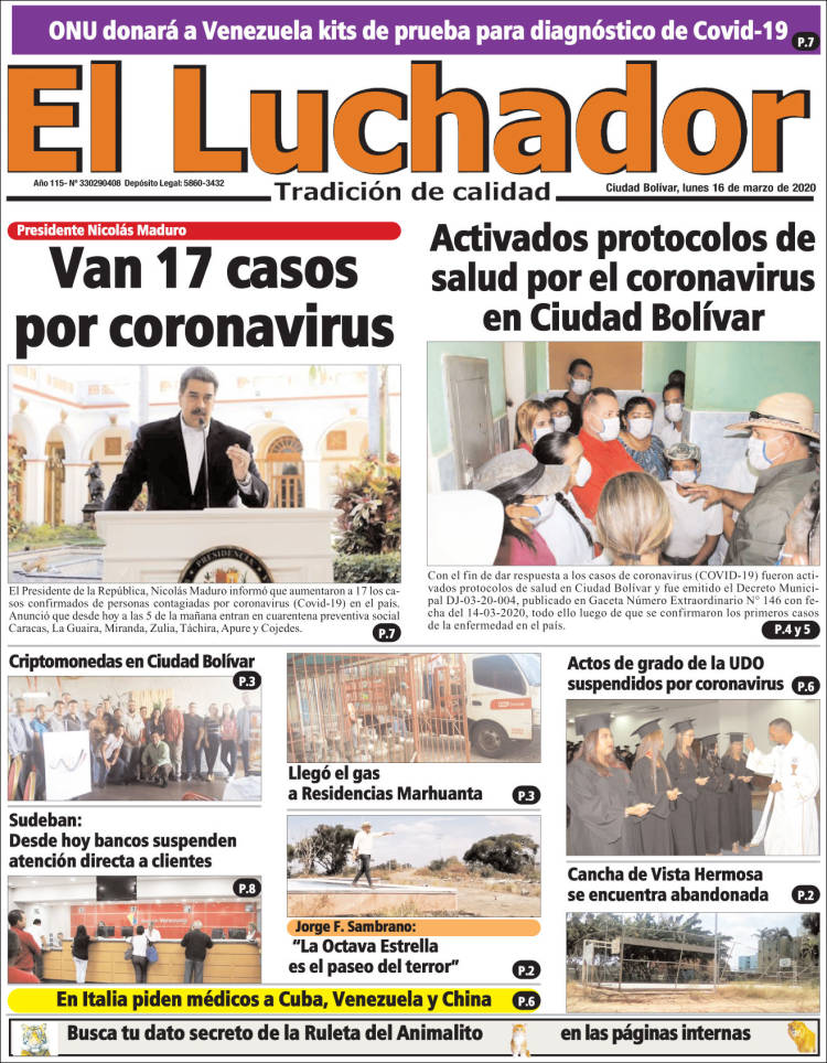 Portada de El Luchador (Venezuela)