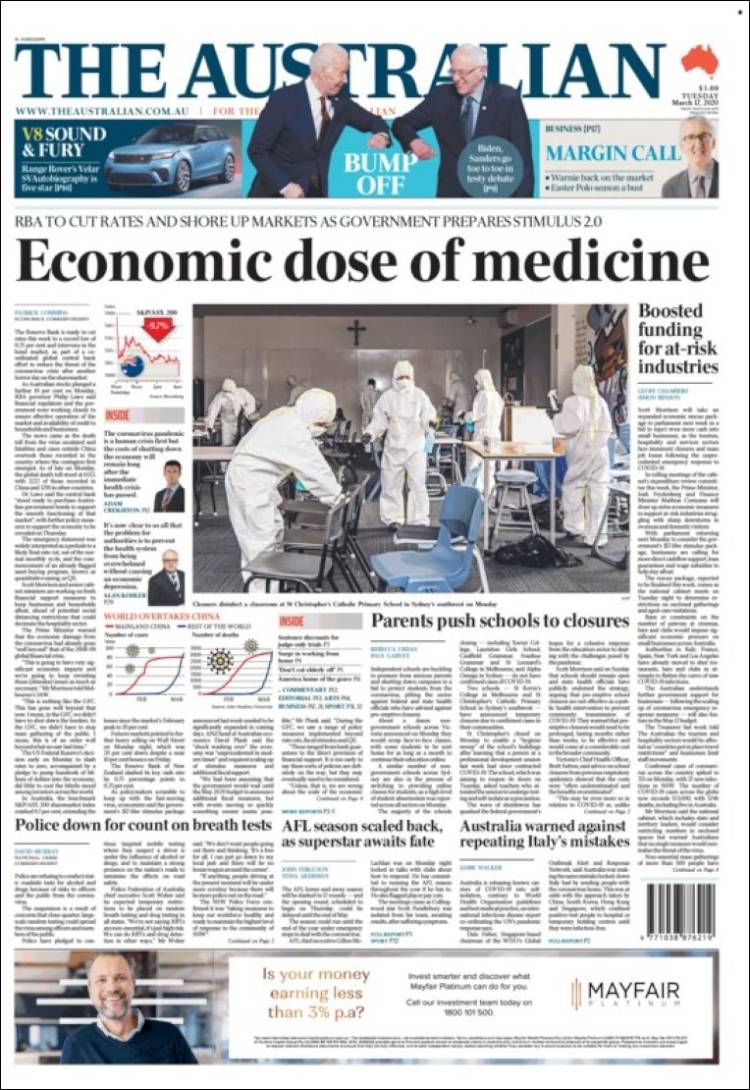 Portada de The Australian (Australia)