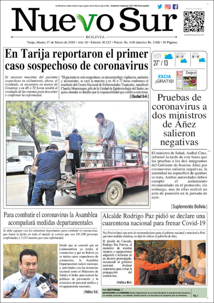 Portada de Nuevo Sur (Bolivia)