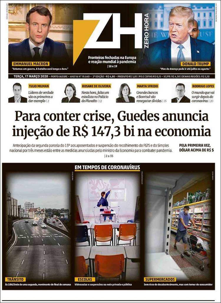 Portada de Zero Hora (Brasil)