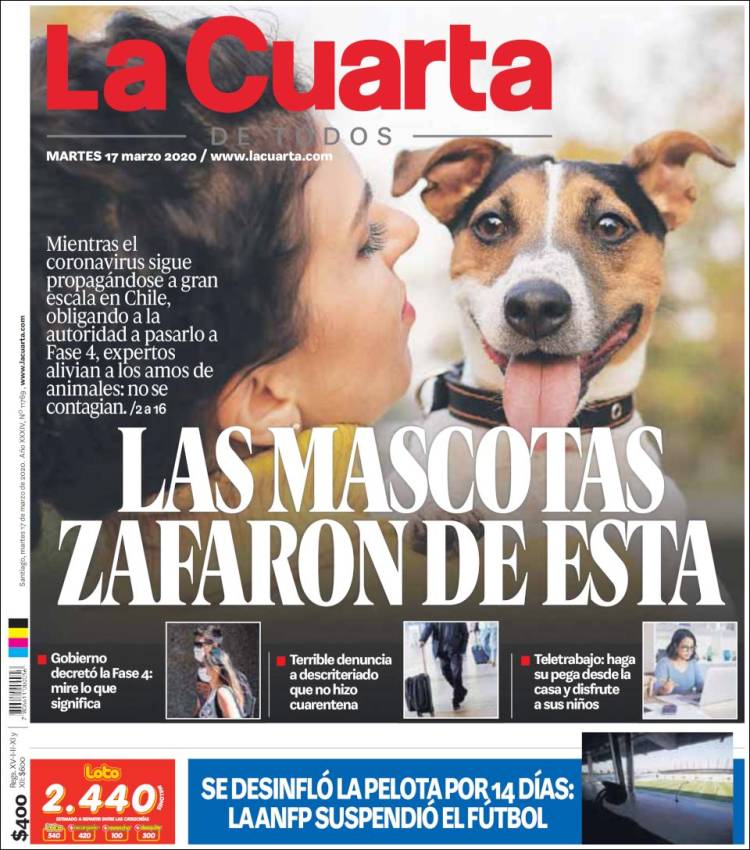 Portada de La Cuarta (Chile)