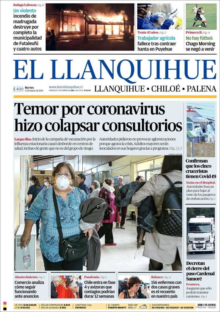 Portada de El Llanquihue (Chile)