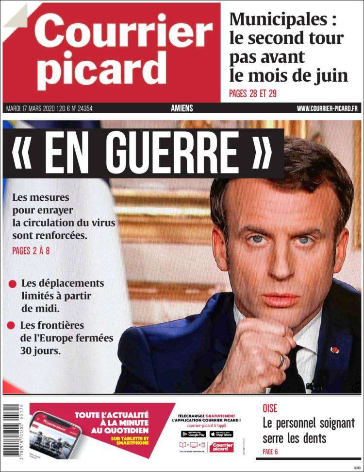 Portada de Courrier Picard (Francia)