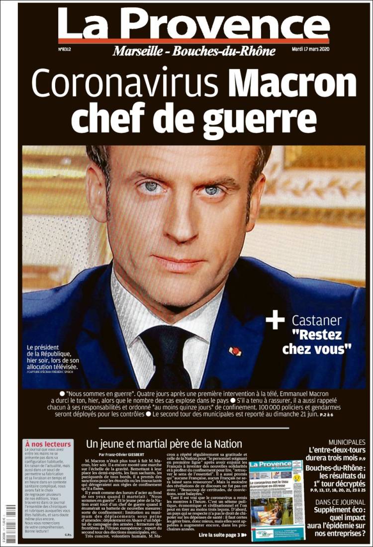 Portada de La Provence (Francia)